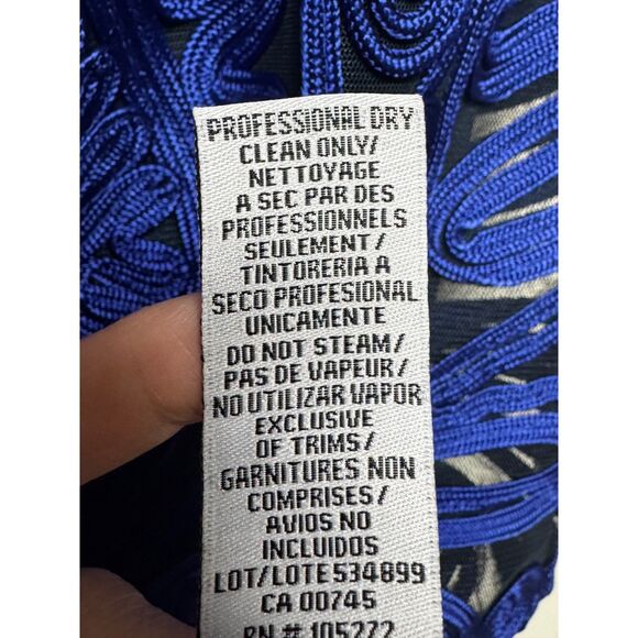 NWT - JS COLLECTIONS Short Sleeve Midi Dress Cobalt Blue/Black Soutache, Sz 2 - Picture 15 of 15